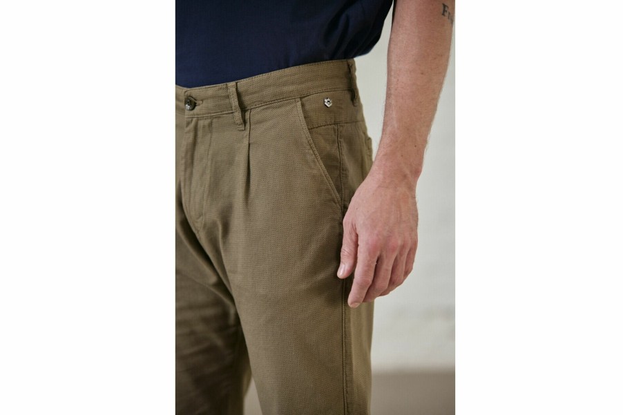 Canvas Pants | Freeman T Porter Bruce Aras Chino Pants Man, Dusky Green