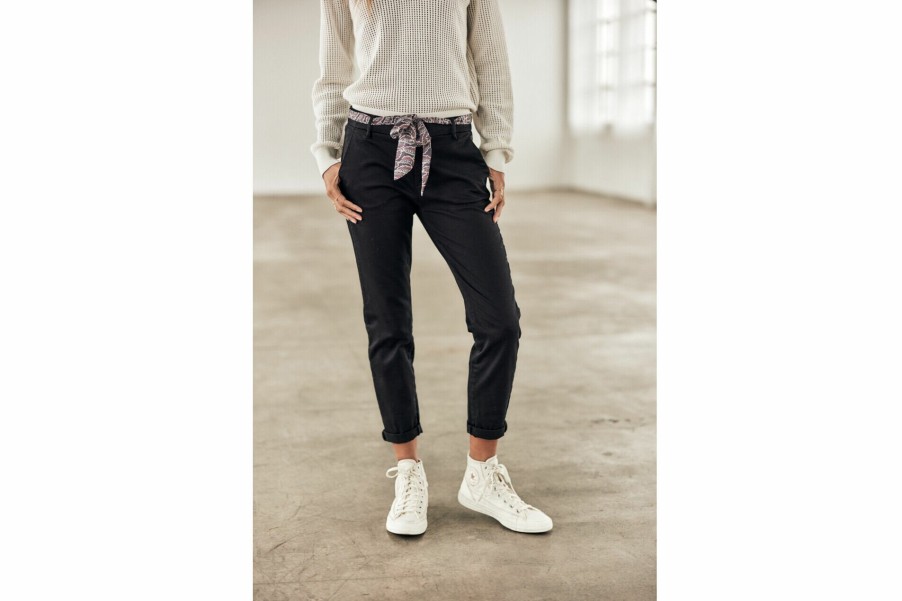 Colored Pants | Freeman T Porter Claudia Felicita Chino Pants Woman, Black