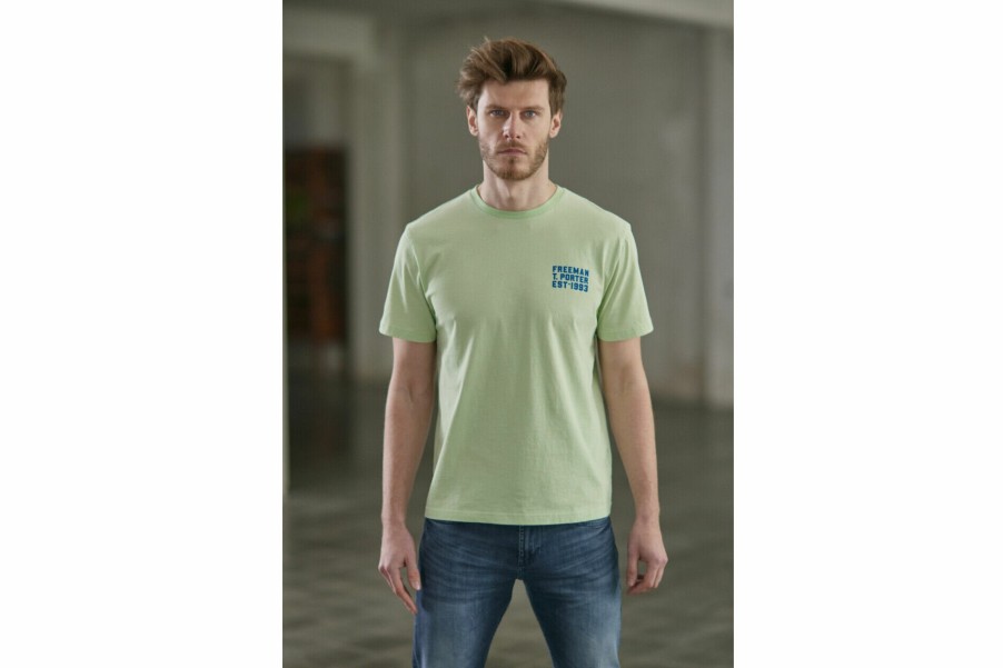 T-Shirts & Polo Shirts | Freeman T Porter Ivander Chill Short Sleeve T-Shirt Man, Subtle Green