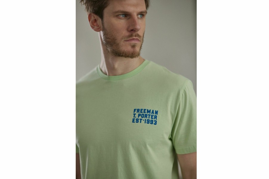 T-Shirts & Polo Shirts | Freeman T Porter Ivander Chill Short Sleeve T-Shirt Man, Subtle Green