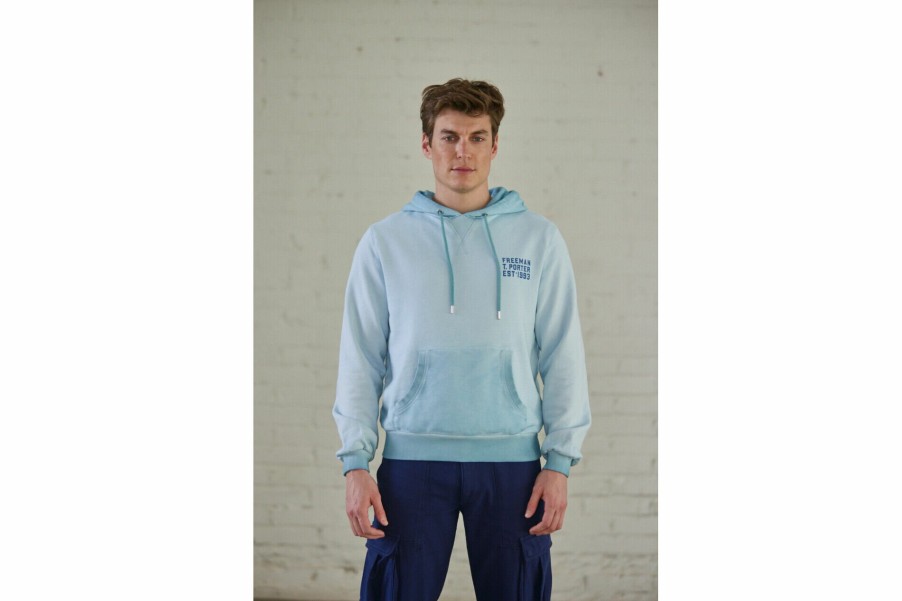 Knitwear & Sweatshirts | Freeman T Porter Nohan Chillout Loose Hoodie Man, Blue Sky