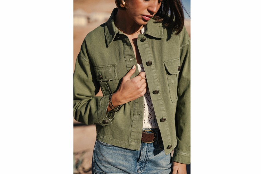 Jackets & Blazers | Freeman T Porter Veronika Short Cargo Jacket Woman, Olivine