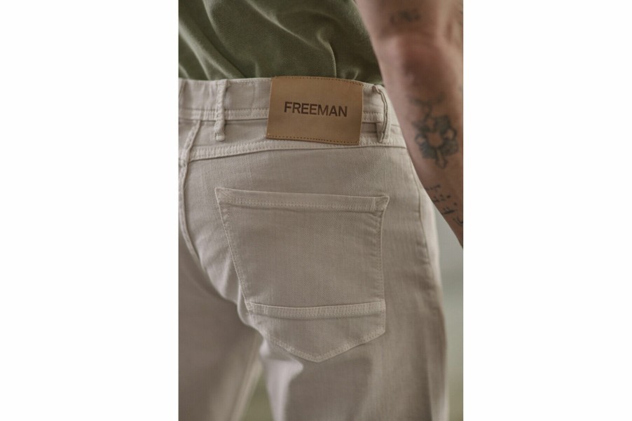 Canvas Pants | Freeman T Porter Jimmy California Straight-Fitting Jeans Man, Simply Taupe