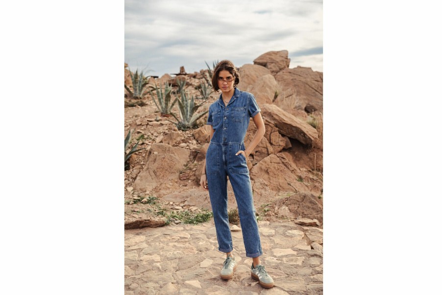 Jumpsuits & Overalls | Freeman T Porter Tifany Denim Fitted Jumpsuit Woman, Manzana Med