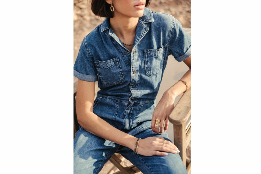 Jumpsuits & Overalls | Freeman T Porter Tifany Denim Fitted Jumpsuit Woman, Manzana Med