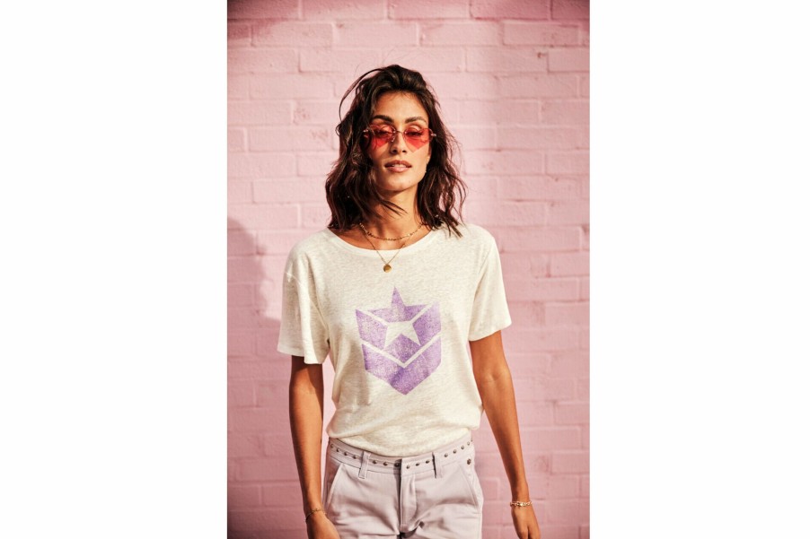 T-Shirts | Freeman T Porter Suria Icon Short Sleeve T-Shirt Woman, Violet Tulle