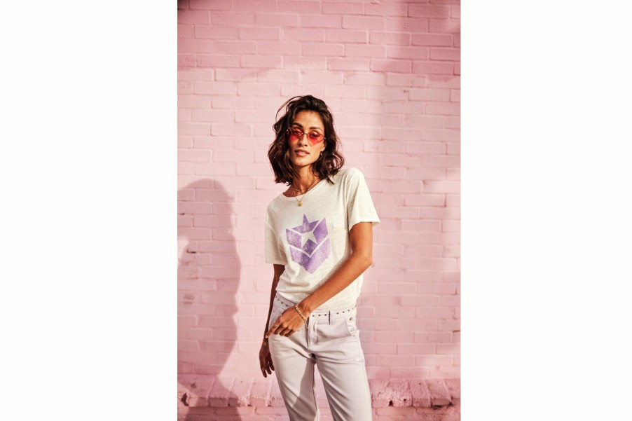 T-Shirts | Freeman T Porter Suria Icon Short Sleeve T-Shirt Woman, Violet Tulle