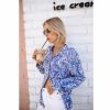 Tops & Shirts | Freeman T Porter Katy Zebrure Printed Shirt Woman, Dazzling Blue