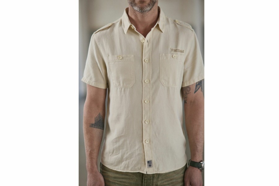 Shirts | Freeman T Porter Glenn Cosy Short Sleeve Shirt Man, Whitecap Gray