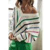 Knitwear | Freeman T Porter Persiana Striped Sweater Woman, White