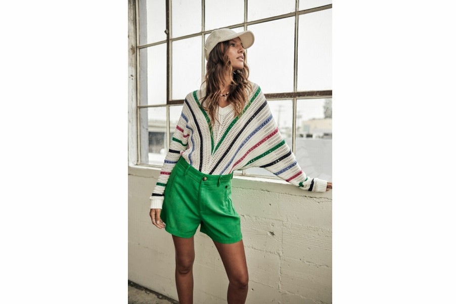 Knitwear | Freeman T Porter Persiana Striped Sweater Woman, White