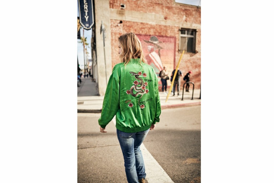 Jackets & Blazers | Freeman T Porter Troopie Snake Jacket Woman, Medium Green