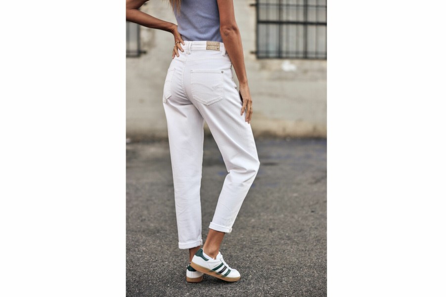 High Waist | Freeman T Porter Edita Andalousia High Waisted Pants Woman, Off White