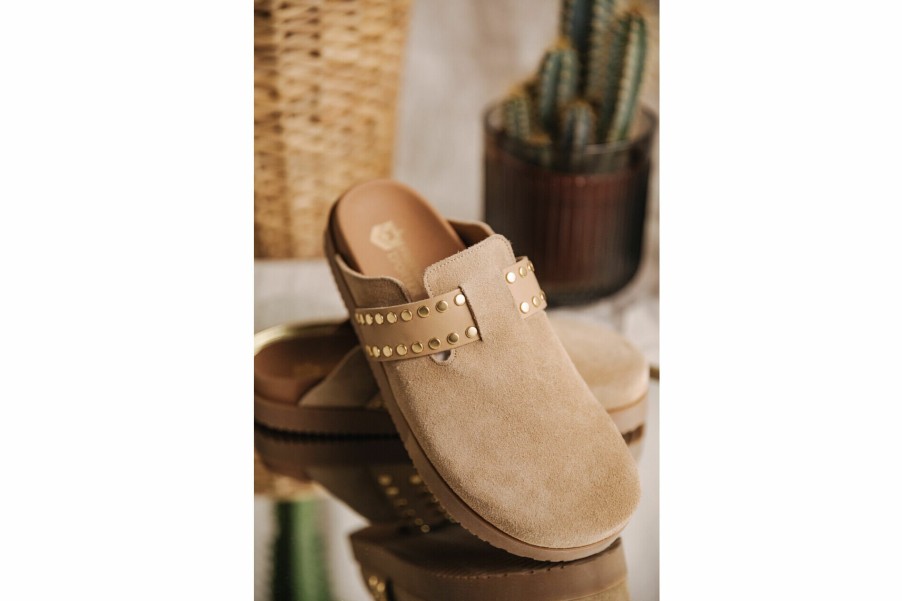 Shoes | Freeman T Porter Eyana Leather Clogs Woman, Cappuccino