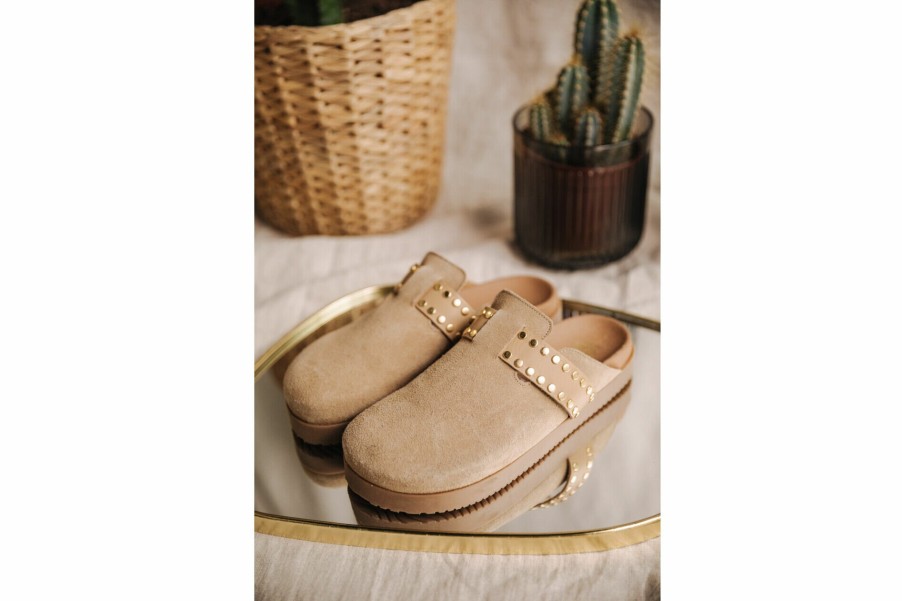 Shoes | Freeman T Porter Eyana Leather Clogs Woman, Cappuccino