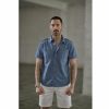 Shirts | Freeman T Porter Glenn Denim Short Sleeve Shirt Man, Shoal Ocean