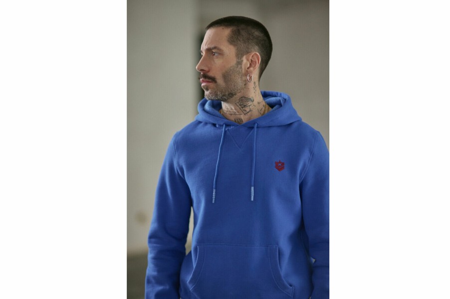 Knitwear & Sweatshirts | Freeman T Porter Nohan Lambad Hoodie Sweatshirt Man, Majorelle Blue