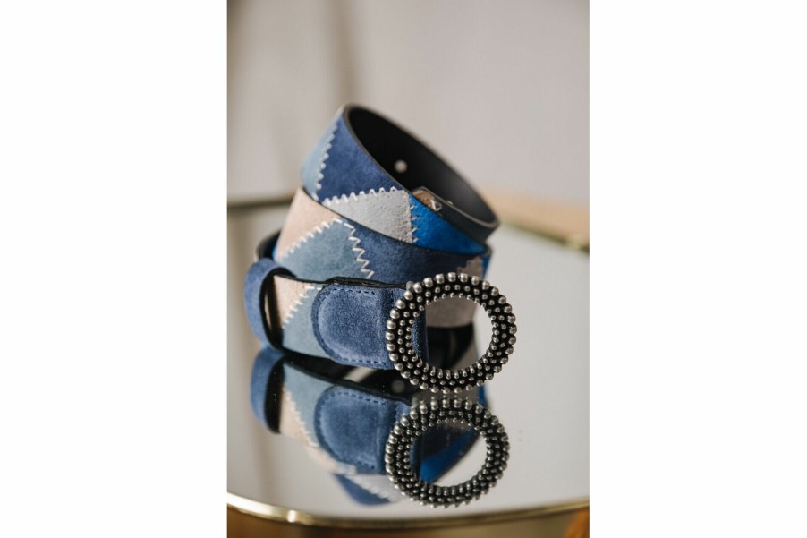 Belts | Freeman T Porter Rafaela Leather Belt Woman, Blue