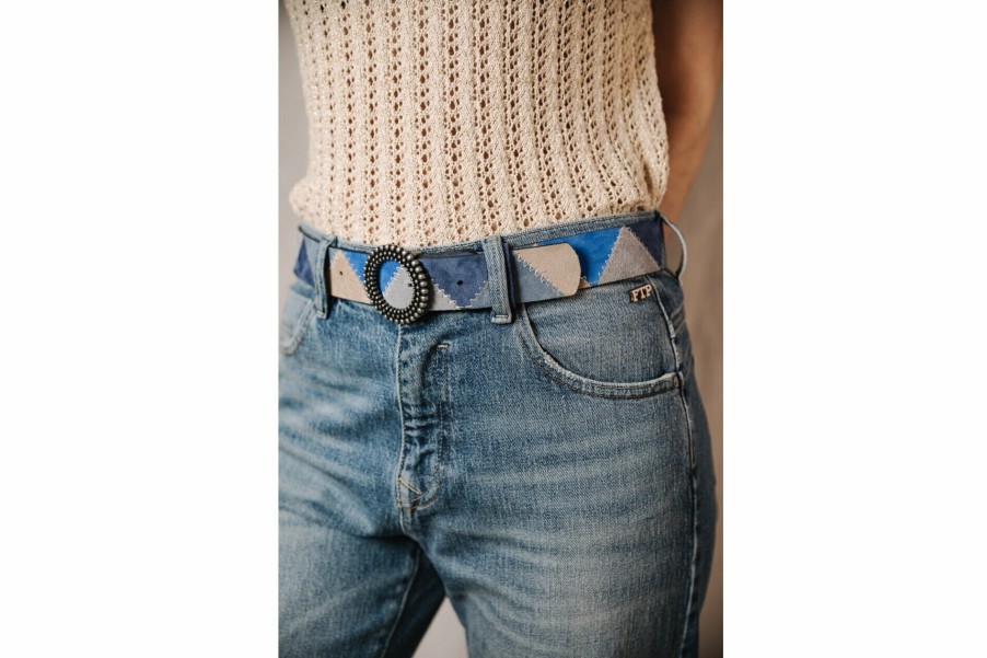 Belts | Freeman T Porter Rafaela Leather Belt Woman, Blue