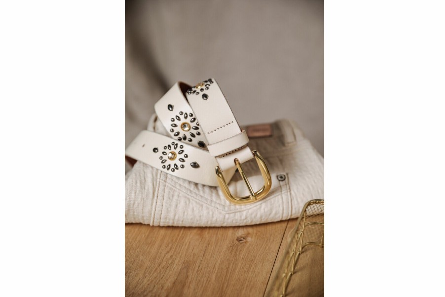 Belts | Freeman T Porter Arina Leather Belt Woman, Off White