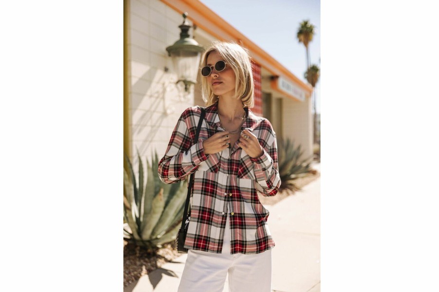 Tops & Shirts | Freeman T Porter Tickya Plaid Kariertes Hemd Woman, White