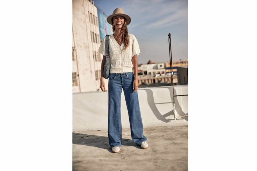 Trends | Freeman T Porter Agatha Denim Wide Leg Jeans Woman, Manzana Med