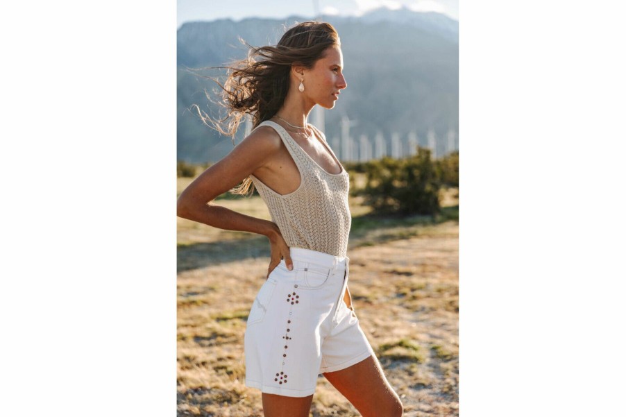 Shorts | Freeman T Porter Judy Andalousia Wide-Leg Shorts Woman, Off White