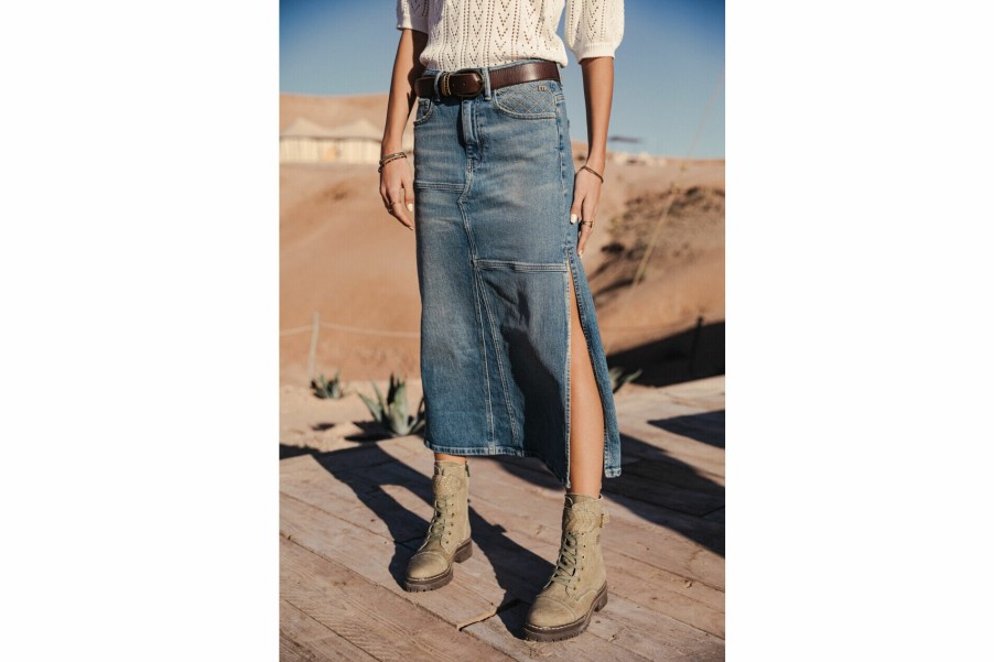 Dresses & Skirts | Freeman T Porter Carla Long Denim Skirt Woman, Pamplone