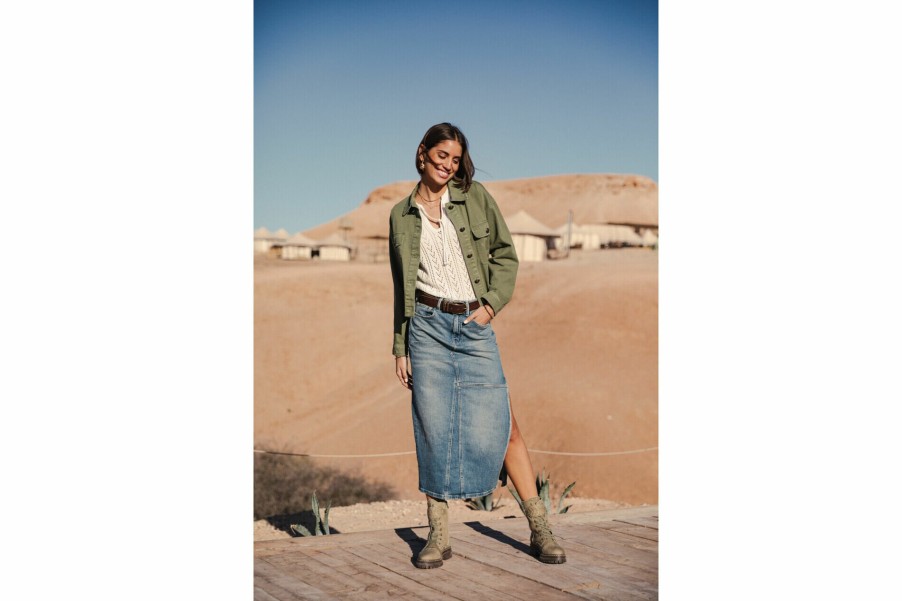 Dresses & Skirts | Freeman T Porter Carla Long Denim Skirt Woman, Pamplone