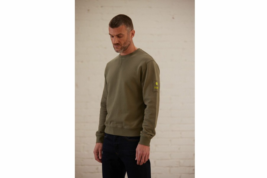 Knitwear & Sweatshirts | Freeman T Porter Baton Snug Straight Sweatshirt Man, Deep Lichen Green