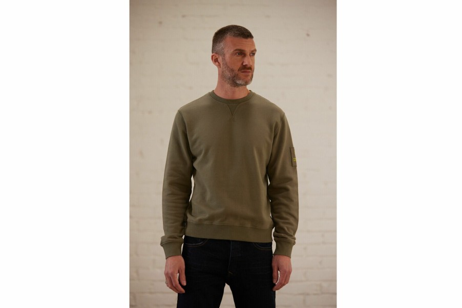 Knitwear & Sweatshirts | Freeman T Porter Baton Snug Straight Sweatshirt Man, Deep Lichen Green