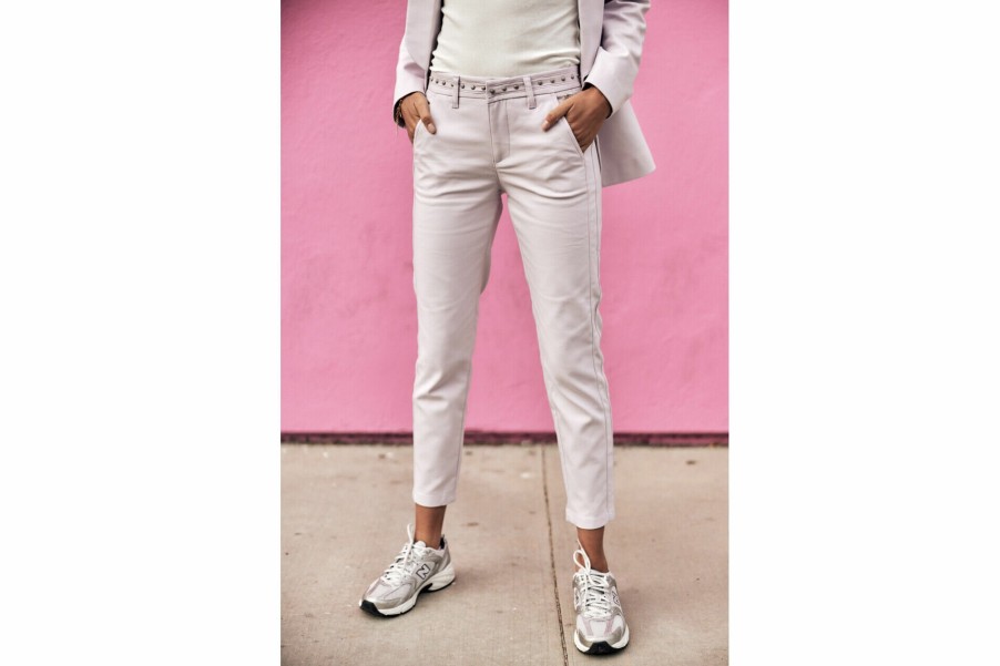 Colored Pants | Freeman T Porter Claudia Polyneo Cropped Pants Woman, Lilac