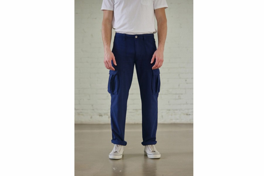 Canvas Pants | Freeman T Porter Mathis Sweeny Cargo Pants Man, Peacoat