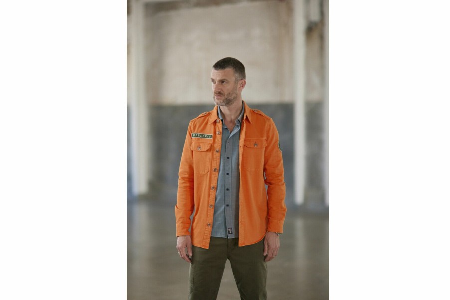 Jackets | Freeman T Porter Raven Scrapper Straight Military Jacket Man, Tangerine Tango