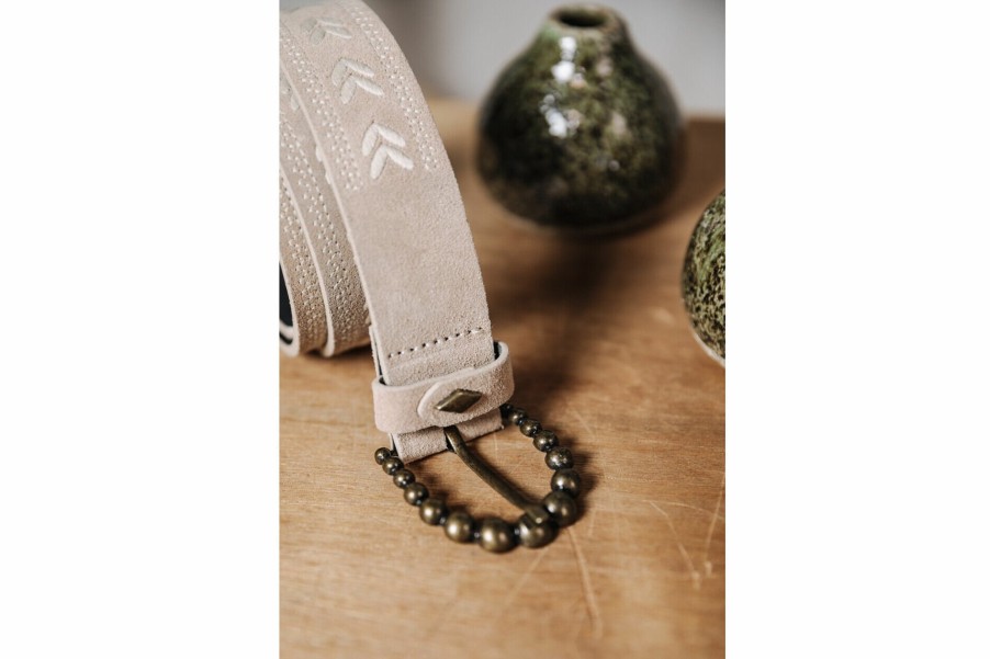 Belts | Freeman T Porter Kalani Embroidery Leather Belt Woman, Natural