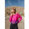 Knitwear | Freeman T Porter Persia Dip Dye Loose-Fit Sweater Woman, Indian Fushia