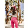 Colored Pants | Freeman T Porter Alexa Cropped New Magic Color Colored Pants Woman, Raspberry Sorbet