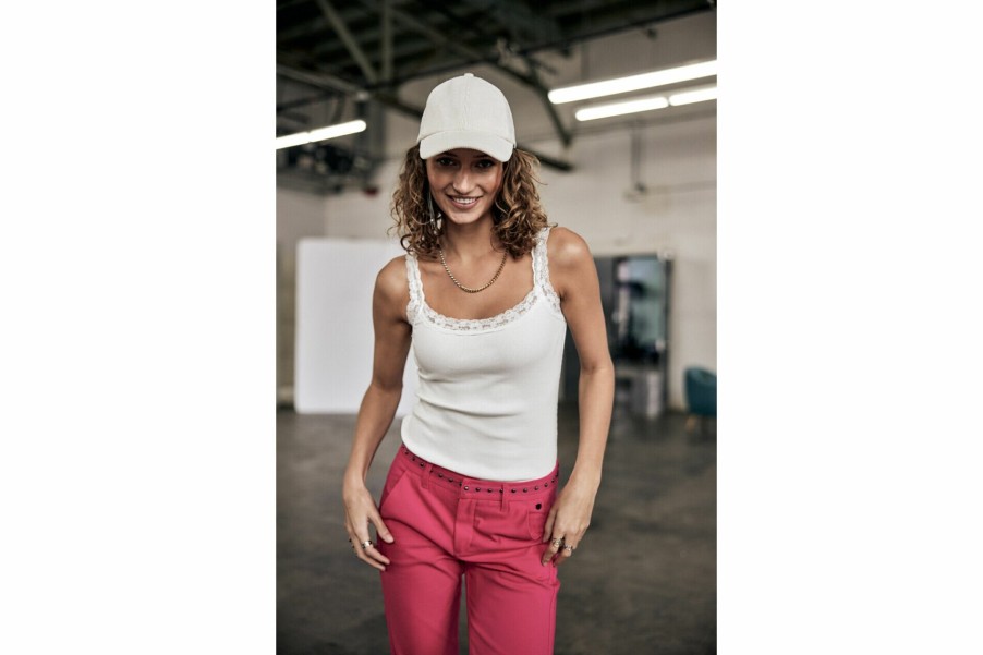 T-Shirts | Freeman T Porter Dansy Rib Slim Tank Top Woman, White