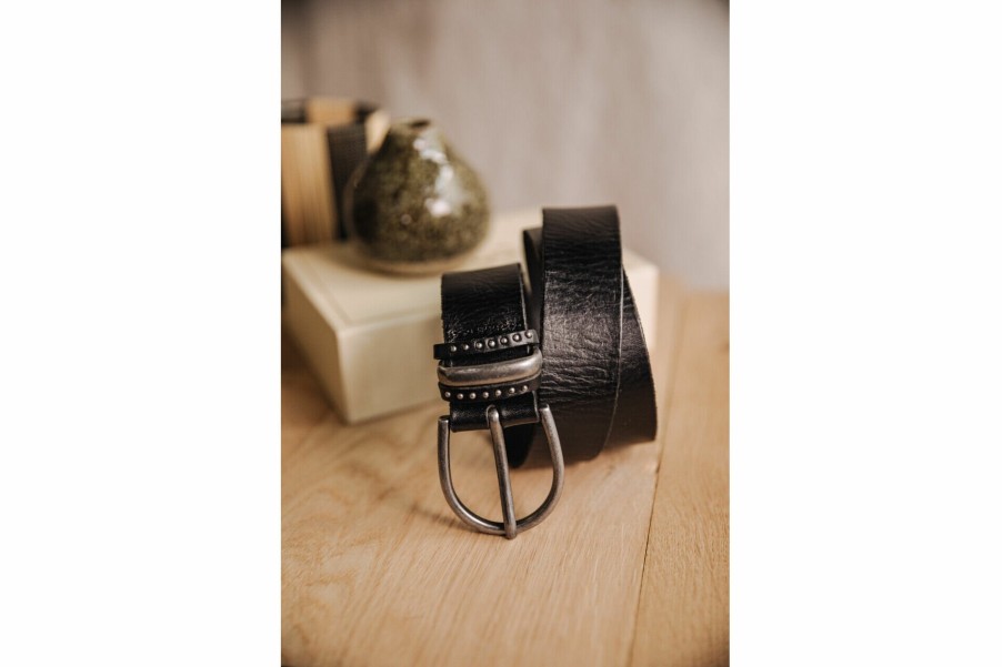 Belts | Freeman T Porter Aja Leather Belt Woman, Black