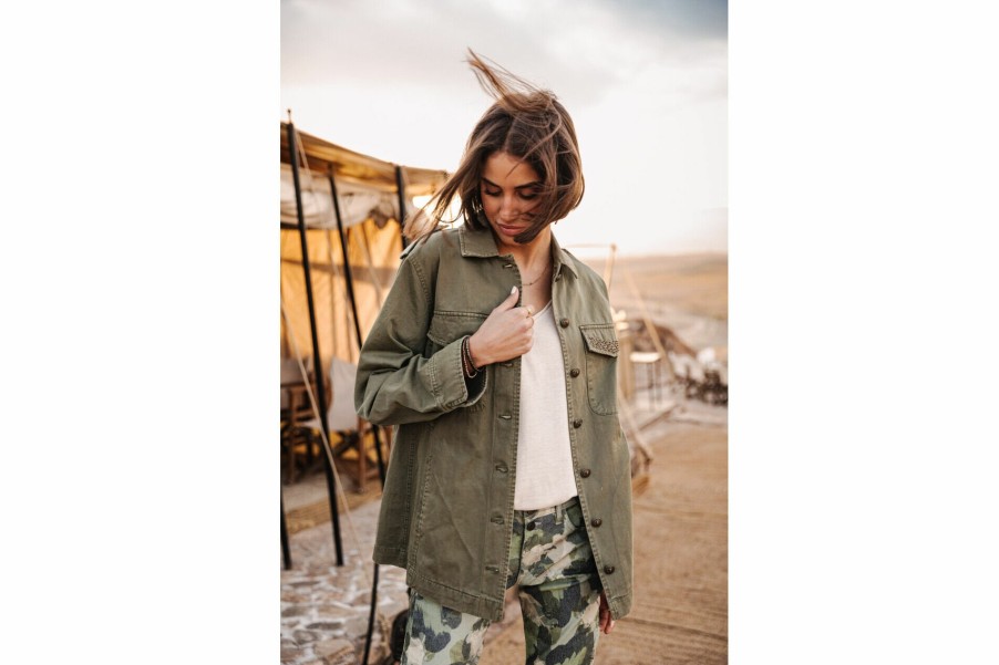 Jackets & Blazers | Freeman T Porter Maylis Wild Safari Jacket Woman, Light Khaki