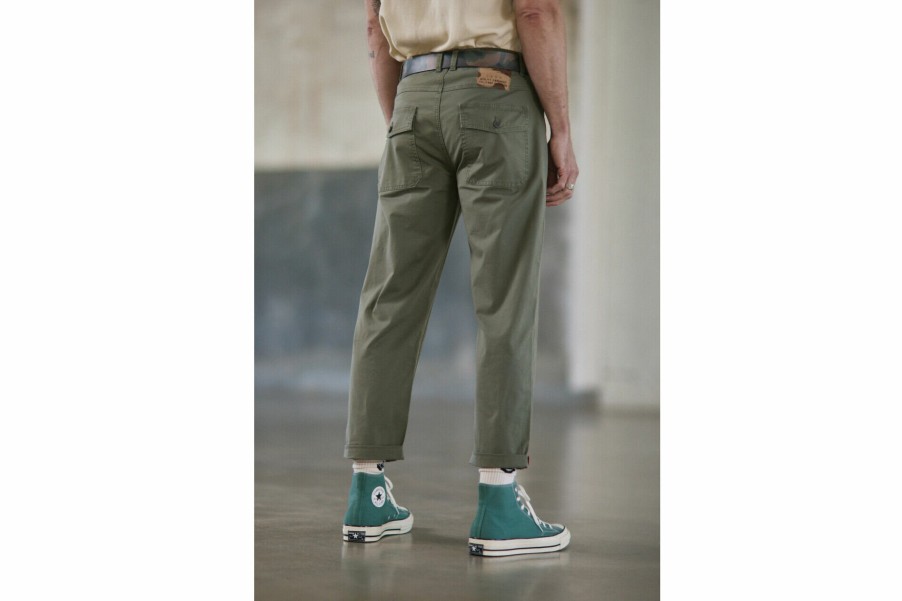 Straight | Freeman T Porter Alexis Yago Cropped Pants Man, Deep Lichen Green