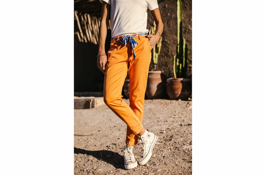 City | Freeman T Porter Claudia Felicita Chino Pants Woman, Tangerine Tango