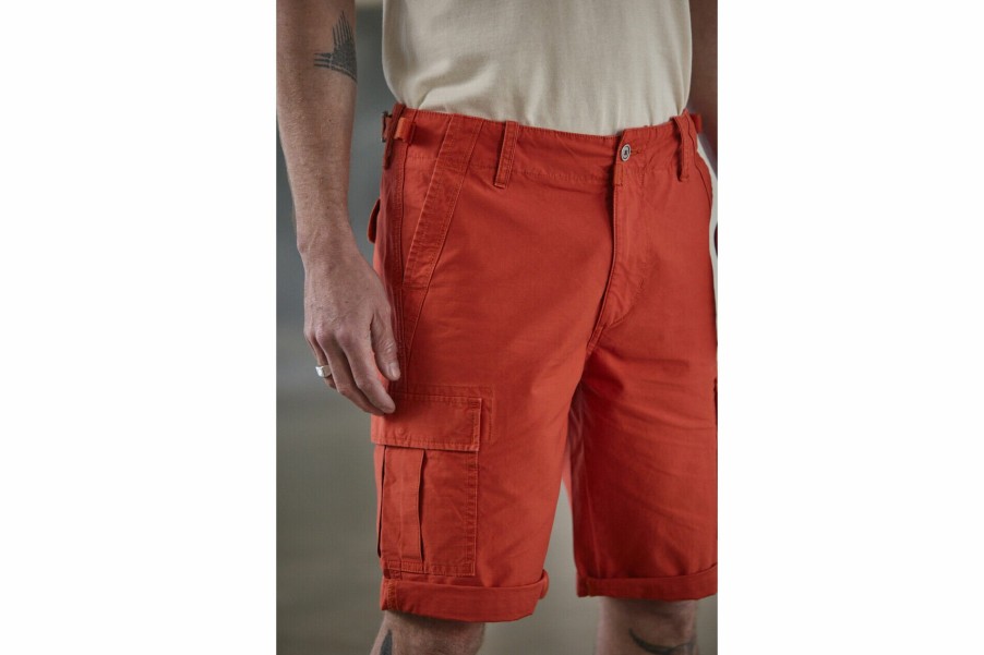 Shorts | Freeman T Porter Oscar Jerrican Straight Cargo Shorts Man, Spicy Orange