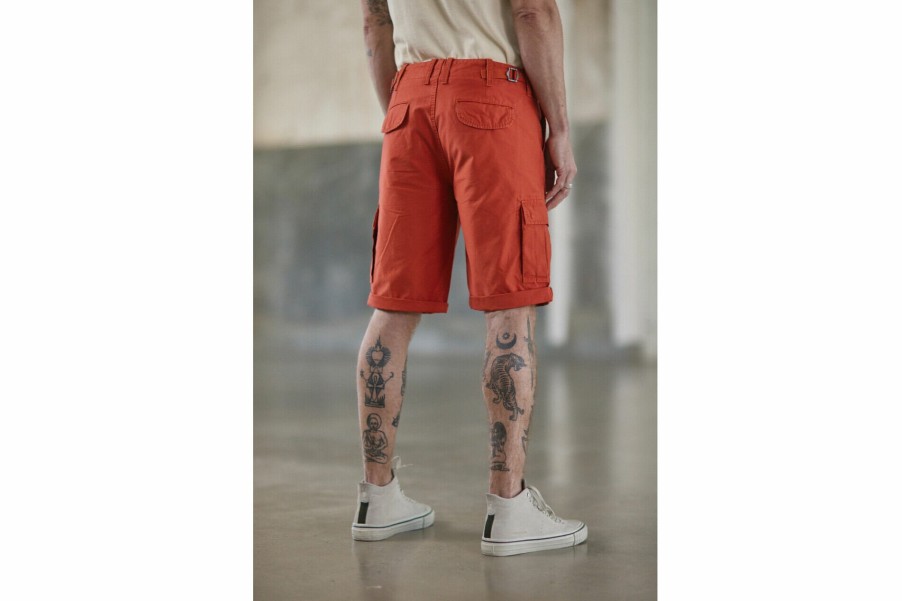 Shorts | Freeman T Porter Oscar Jerrican Straight Cargo Shorts Man, Spicy Orange