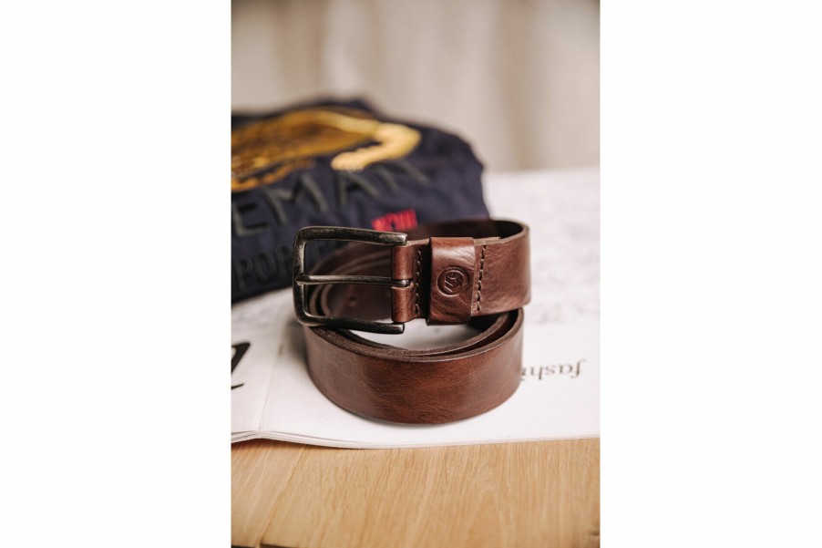 Belts | Freeman T Porter Agust Leather Belt Man, Brown