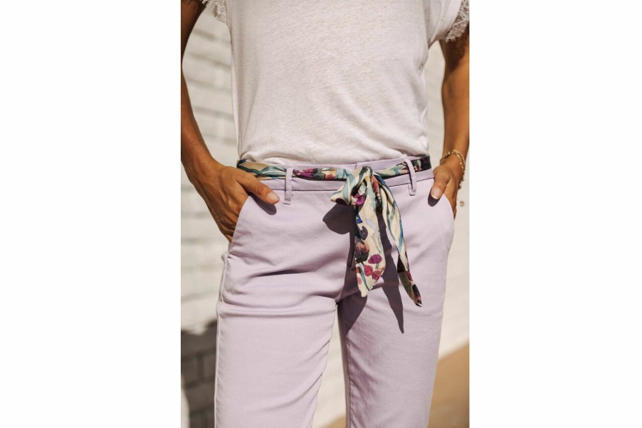 Colored Pants | Freeman T Porter Claudia Felicita Chino Pants Woman, Pastel Lilac