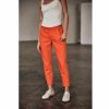 Colored Pants | Freeman T Porter Claudia Polyneo Cropped Pants Woman, Tangerine Tango