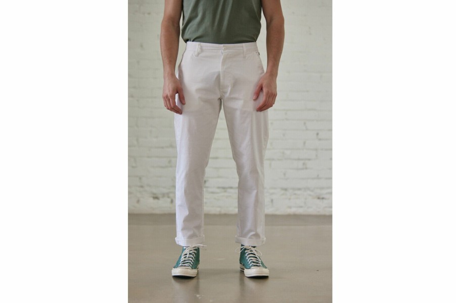 Canvas Pants | Freeman T Porter Bruce Spike Chino Pants Man, Bright White