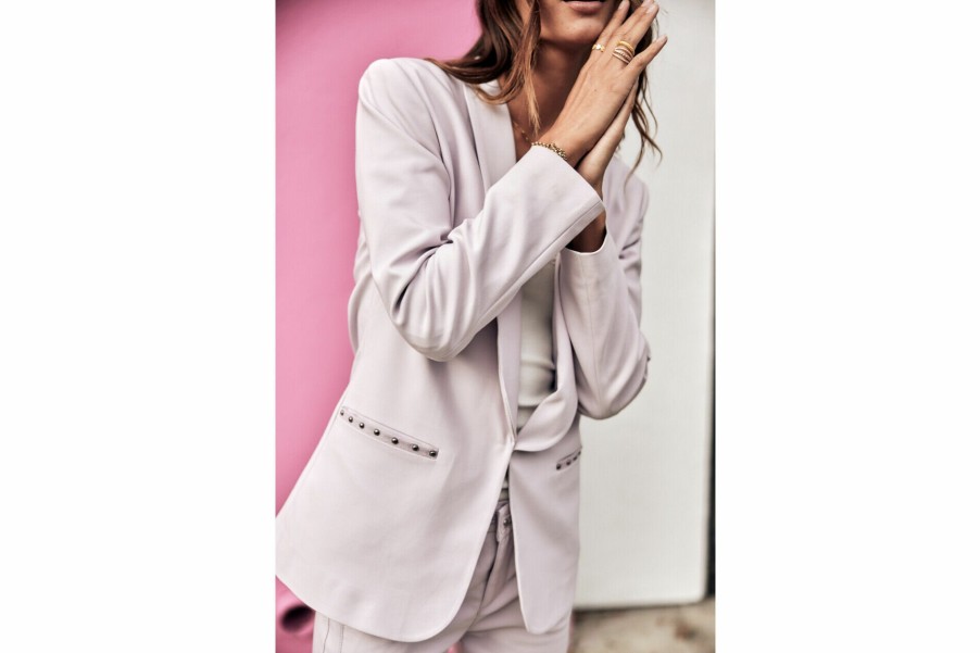 Jackets & Blazers | Freeman T Porter Stessy Polyneo Fitted Blazer Tuxedo Woman, Lilac