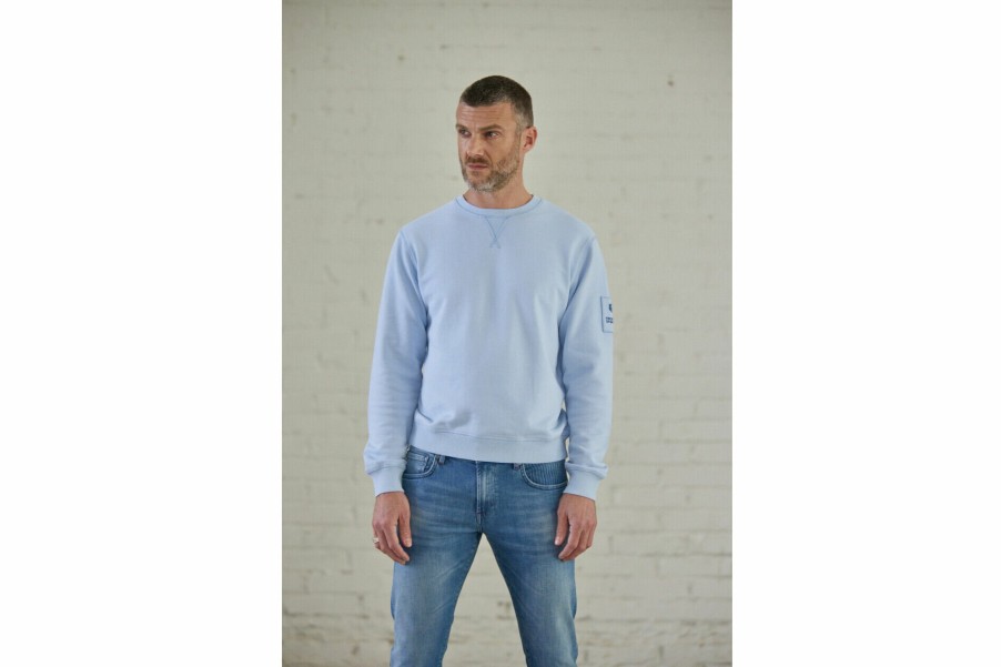 Knitwear & Sweatshirts | Freeman T Porter Baton Snug Straight Sweatshirt Man, Blue Sky